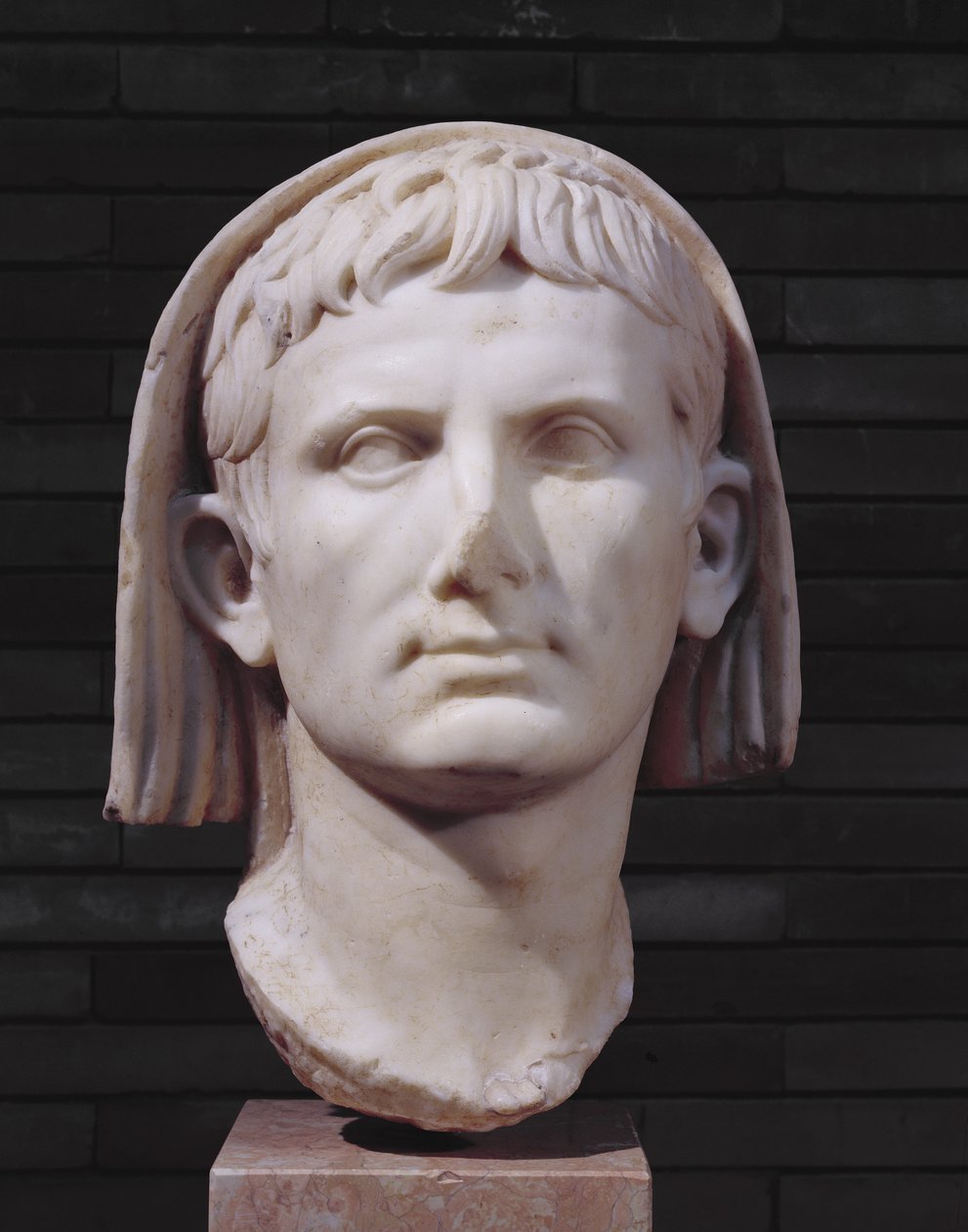 Tilsløret hoved af kejser Augustus (marmor) af Roman