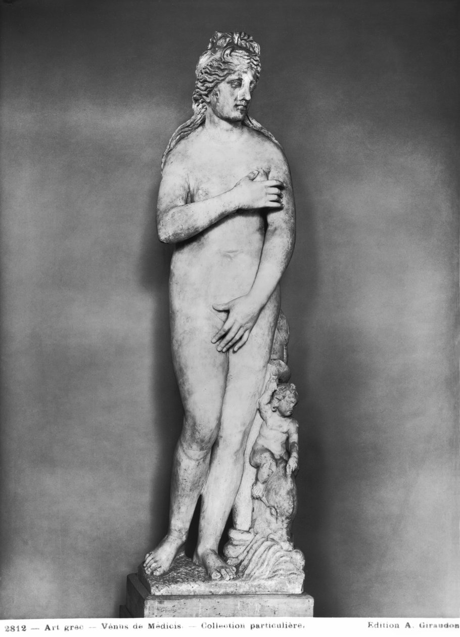 Venus med Eros rider på en delfin (marmor) af Roman