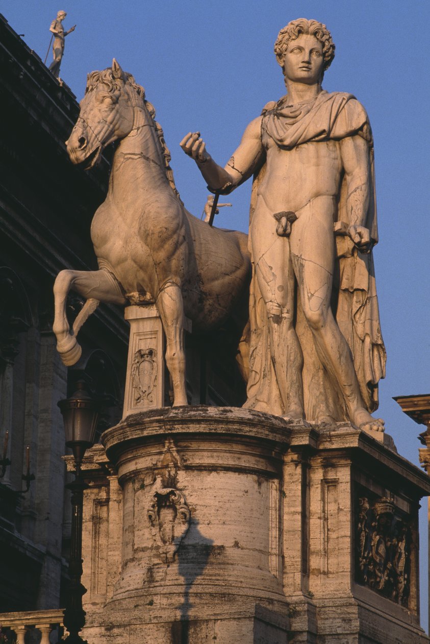 Udsigt over en af Dioscuri i Campidoglio af Roman