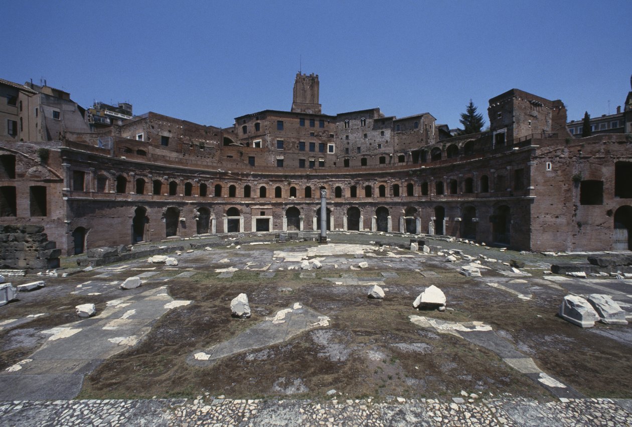 Udsigt over Trajans Forum, bygget 107-112 af Roman