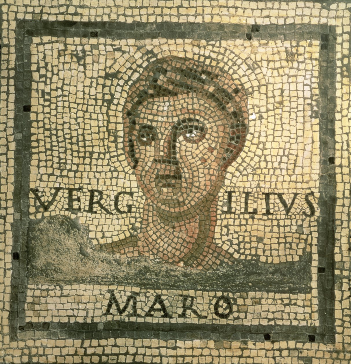 Virgil (70-19 f.Kr.) (mosaik) af Roman
