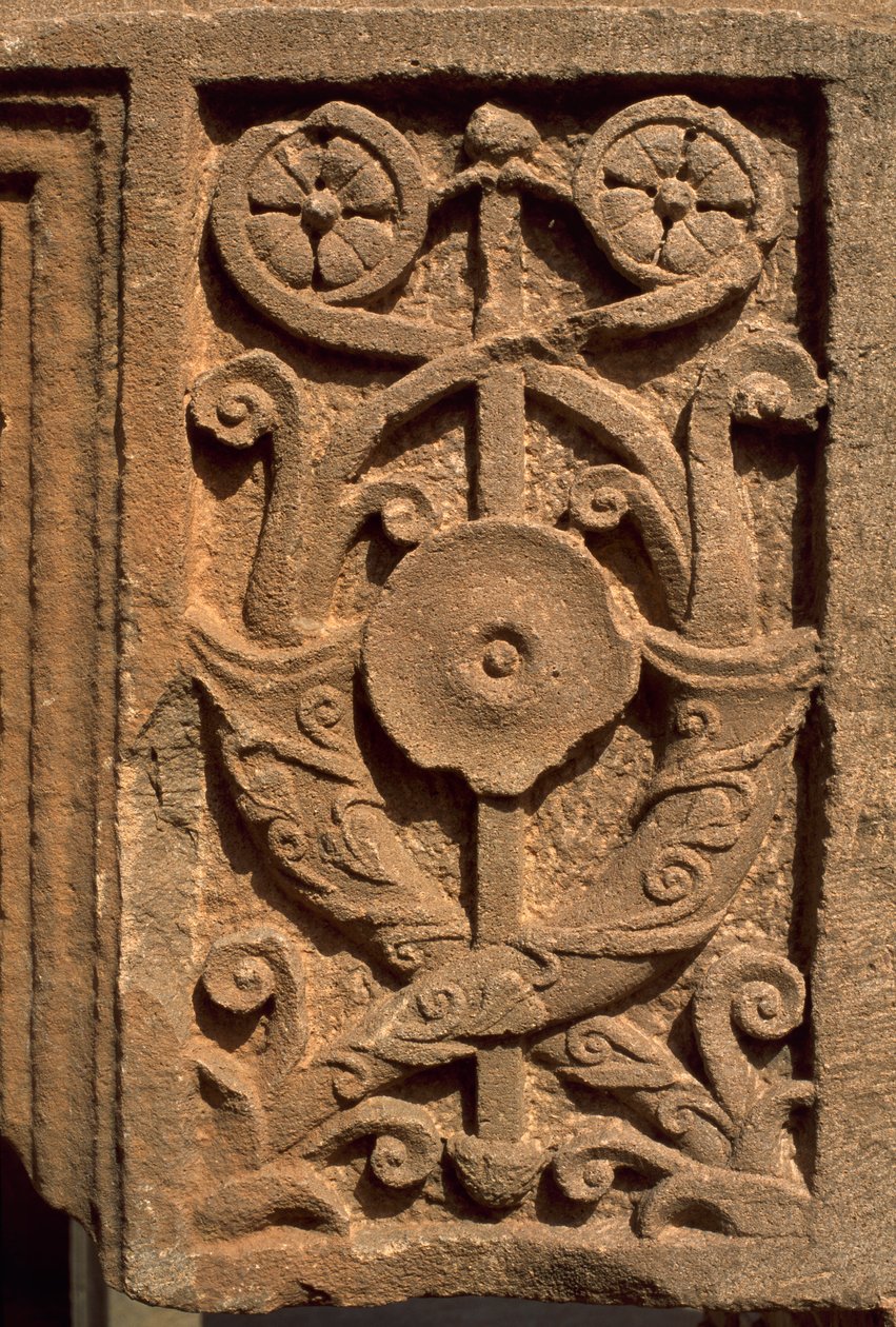 Arkitektonisk fragment med udskåret dekoration, Sertius-markedet, højkejsertid (27 f.Kr.-395 e.Kr.) af Roman Imperial Period