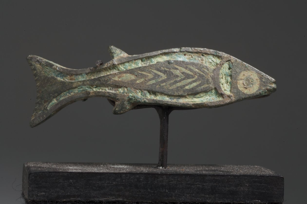 Romansk-britisk fibula af en fisk (bronze) af Roman Imperial Period