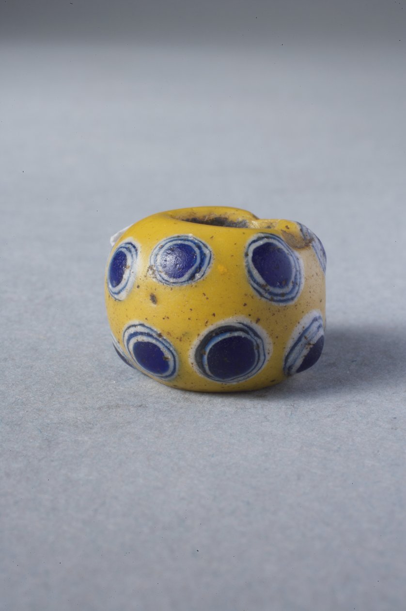 Gul øjenperle (glas) af Roman Imperial Period