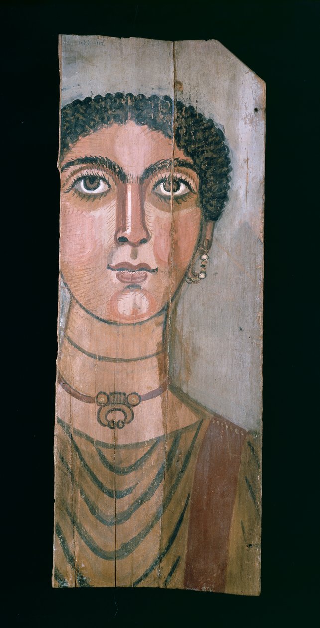 Mumieportræt, 90-110 e.Kr. (malet træ) af Roman Period Egyptian