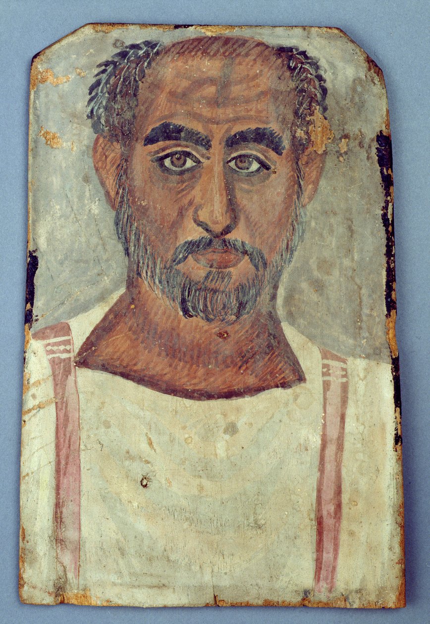 Mumieportræt af en mand, ca. 250-300 e.Kr. (tempera på træ) af Roman Period Egyptian