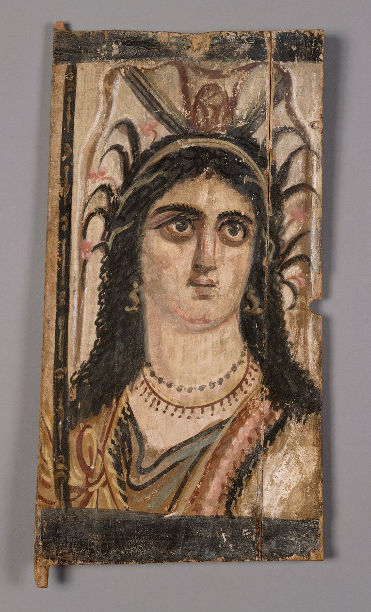 Panel med malet billede af Isis, 180-200 AD (tempera på træ) af Roman Period Egyptian