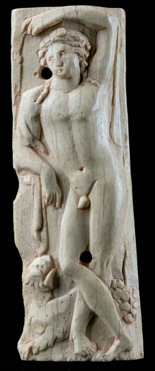 Plade, der forestiller Dionysos, fra Egypten (knogle) af Roman Period Egyptian