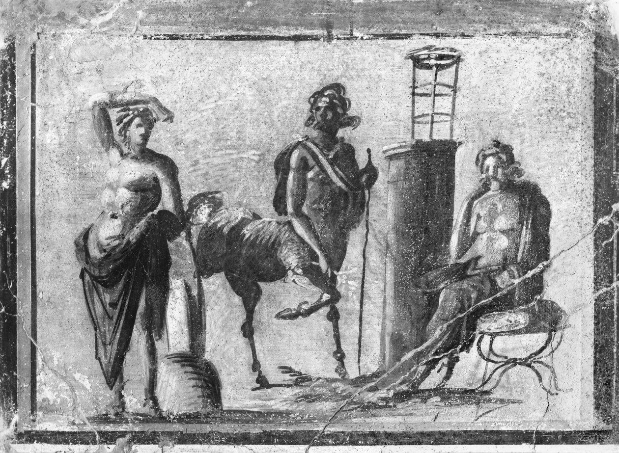 Apollo, Chiron og Aesculapius, fra Pompeji af Roman Roman