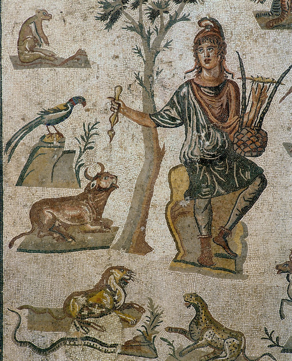 Orpheus omgivet af dyr (detaljer) af Roman Roman