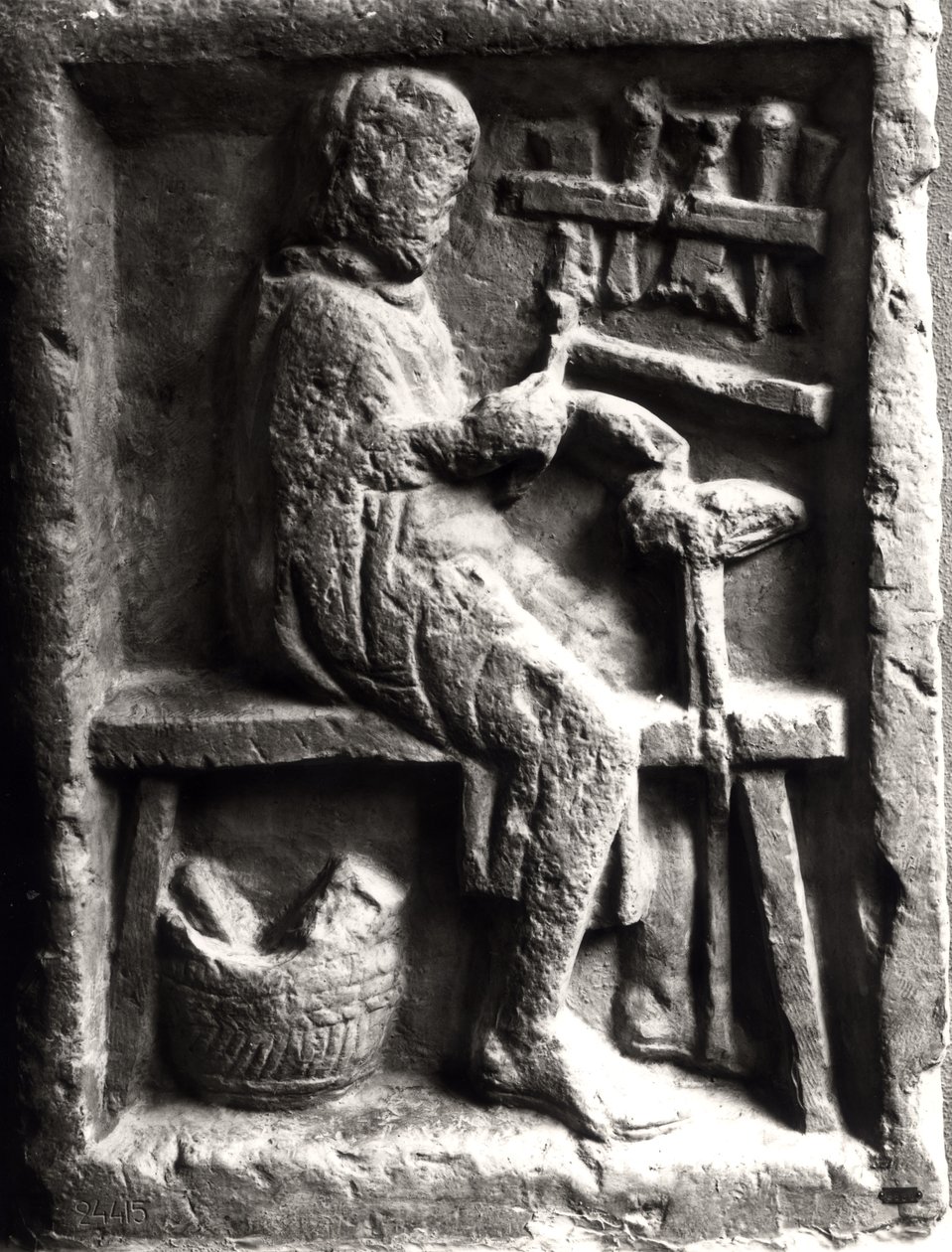 Skomager på arbejde, relief fra en romersk grav af Roman Roman