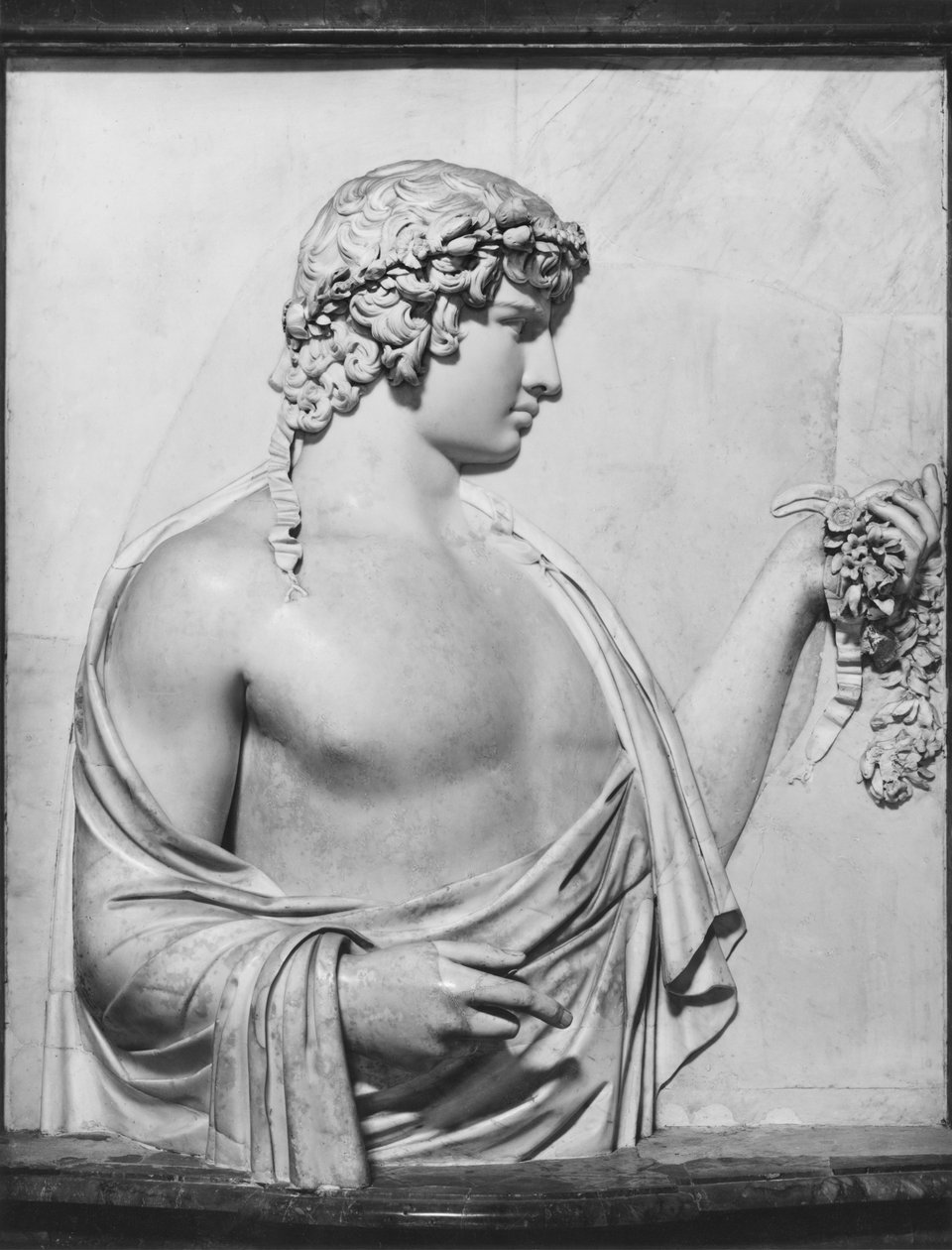 Antinous, ca. 130-140 AD (marmor) (s/h foto) af Roman