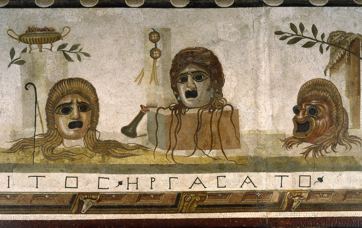 "Asarotos" (gulv ufejet) Fragmenter af mosaik signeret af Harakliton fra Rom, 2. århundrede e.Kr., Rom af Roman