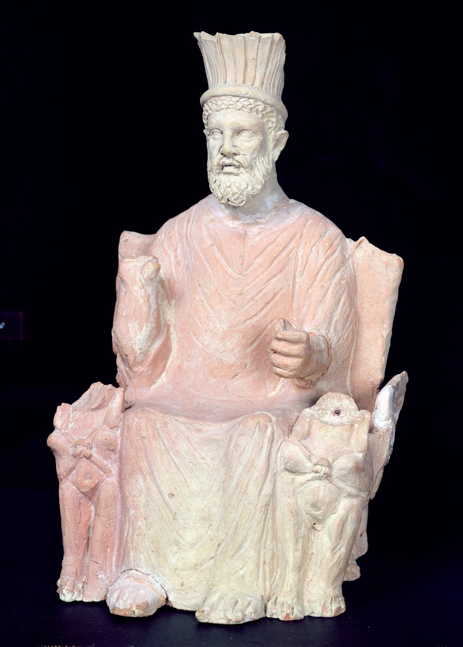 Baal Hammon siddende på sin trone fra helligdommen ved Bir Bou Regba (gamle Thinissut) af Roman