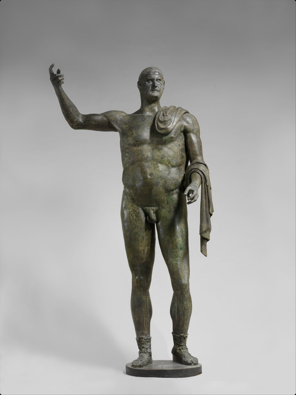 Bronzestatue af kejser Trebonianus Gallus, 251-253 e.Kr. (bronze) af Roman