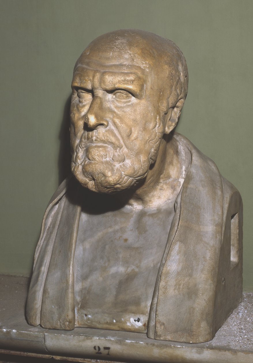 Buste af Chrysippus af Soli, romersk kopi af hellenistisk original (marmor) af Roman