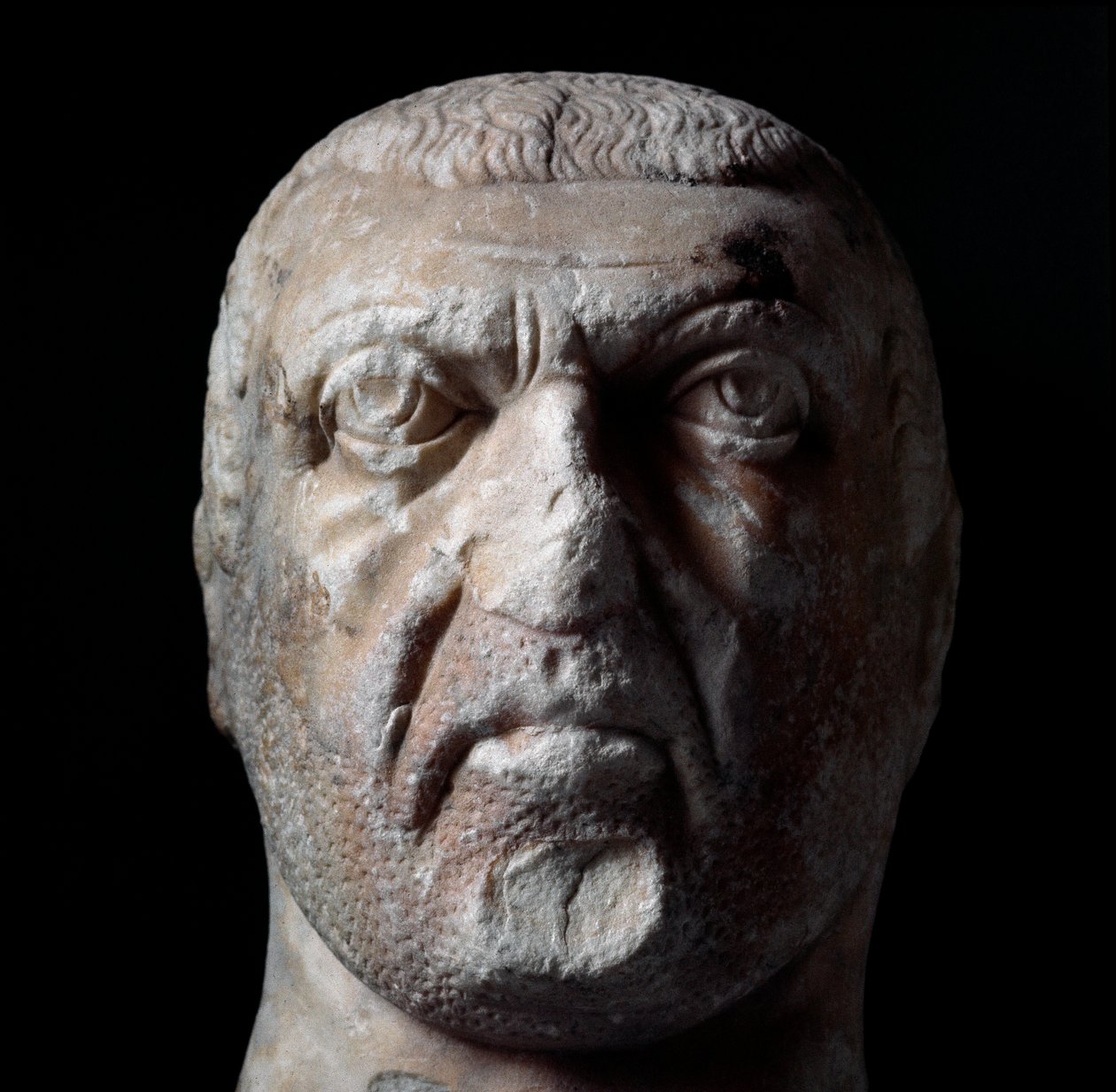Buste af Diocletian (Gaius Aurelius Valerius Diocletianus, 245-316), romersk kejser fra 284 til 305. Marmorskulptur. Chieti, arkæologisk museum. af Roman