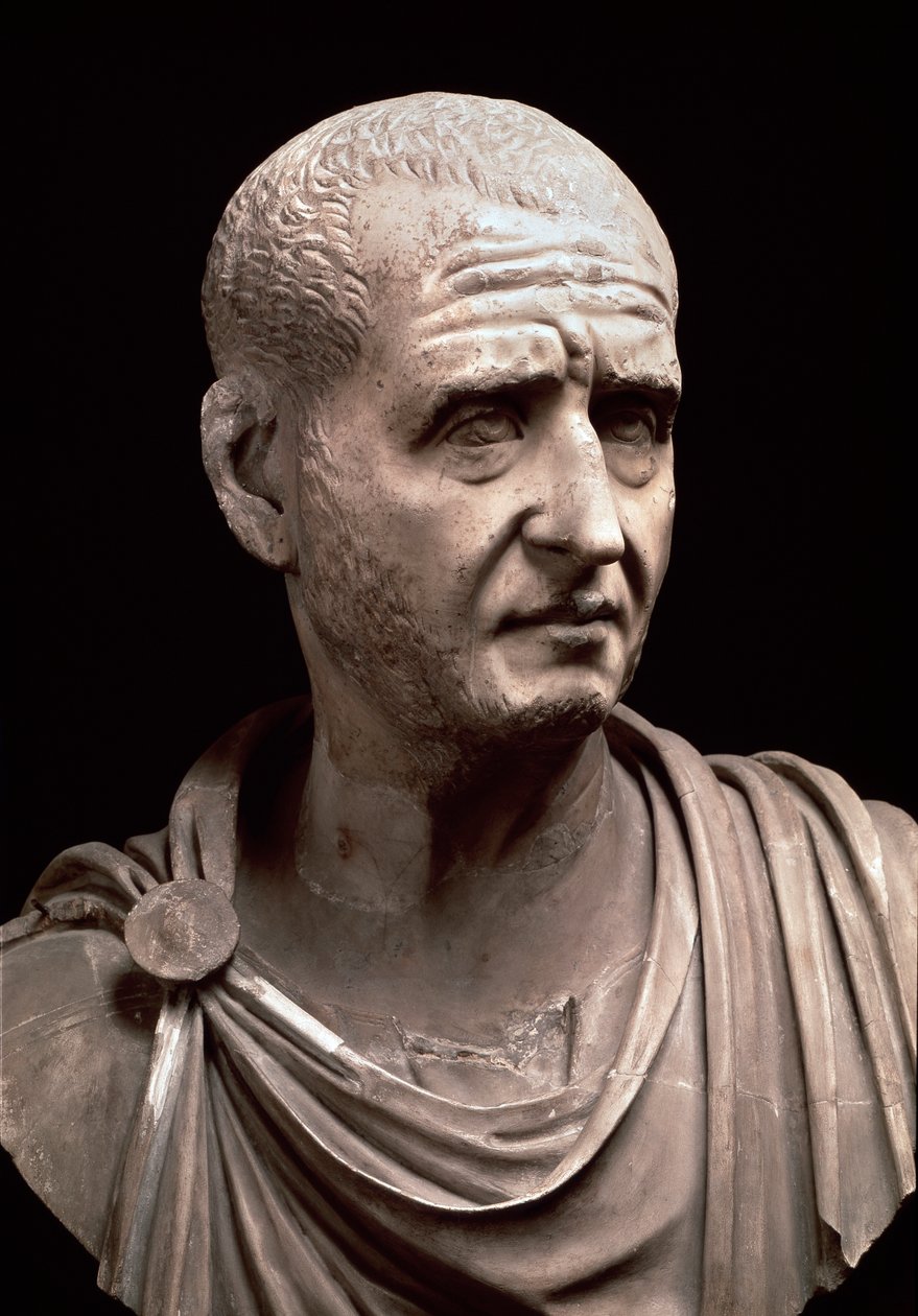 Buste af kejser Decius (marmorskulptur, 3. århundrede) af Roman