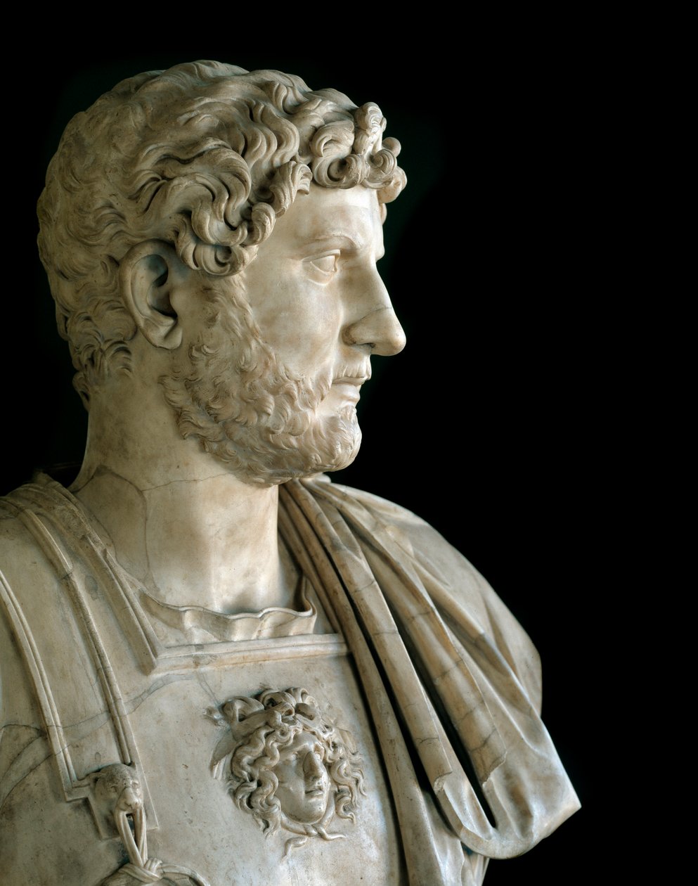 Buste af kejser Hadrian (marmorskulptur, 2. århundrede) af Roman