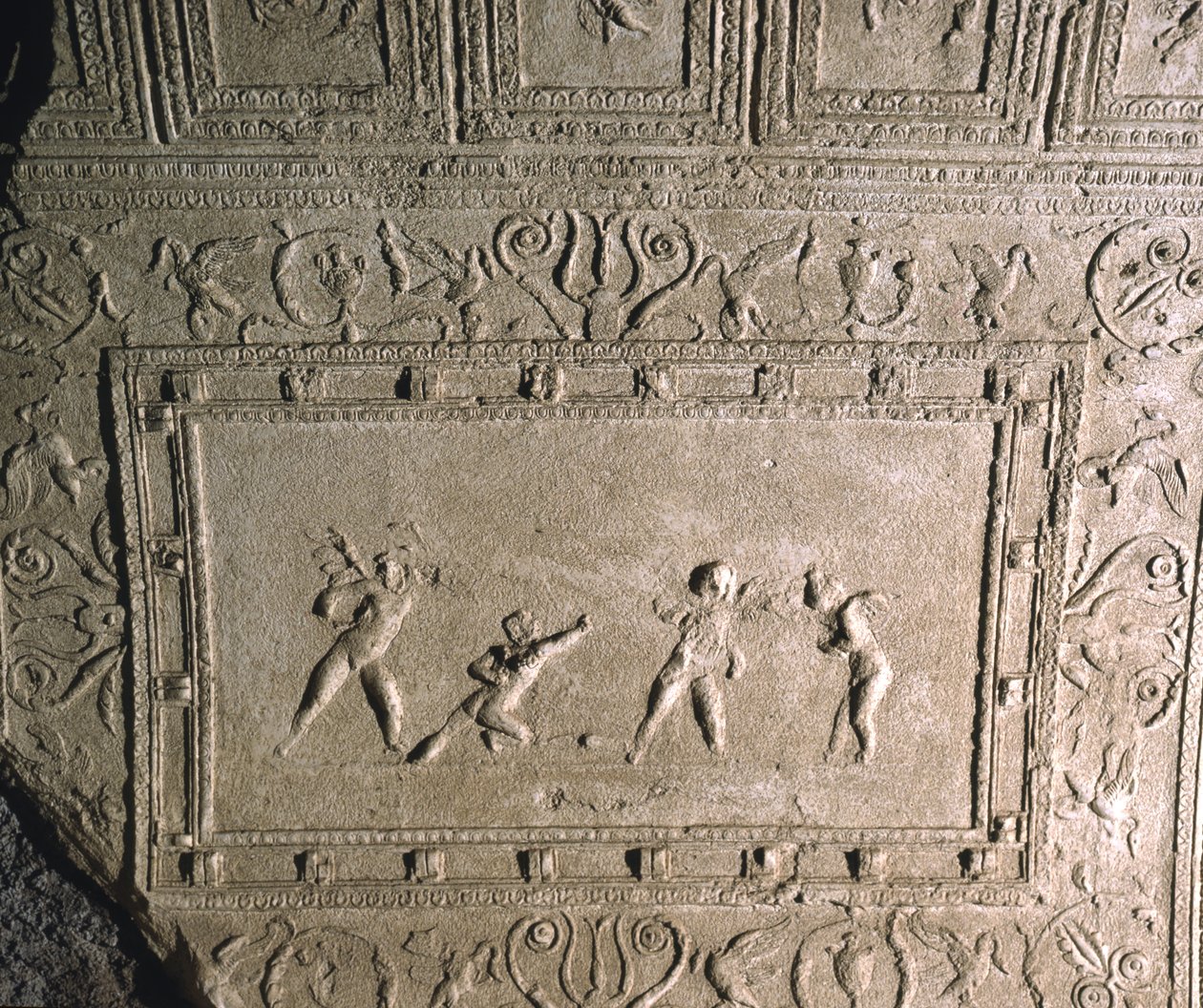 Loftsdekoration fra Cryptoportico of Nero, Palatine Hill, Rom (stuk) af Roman