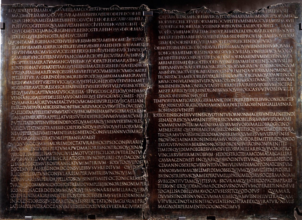 Claudienne-bord: tale af Claude (Claudius eller Clodio af Roman