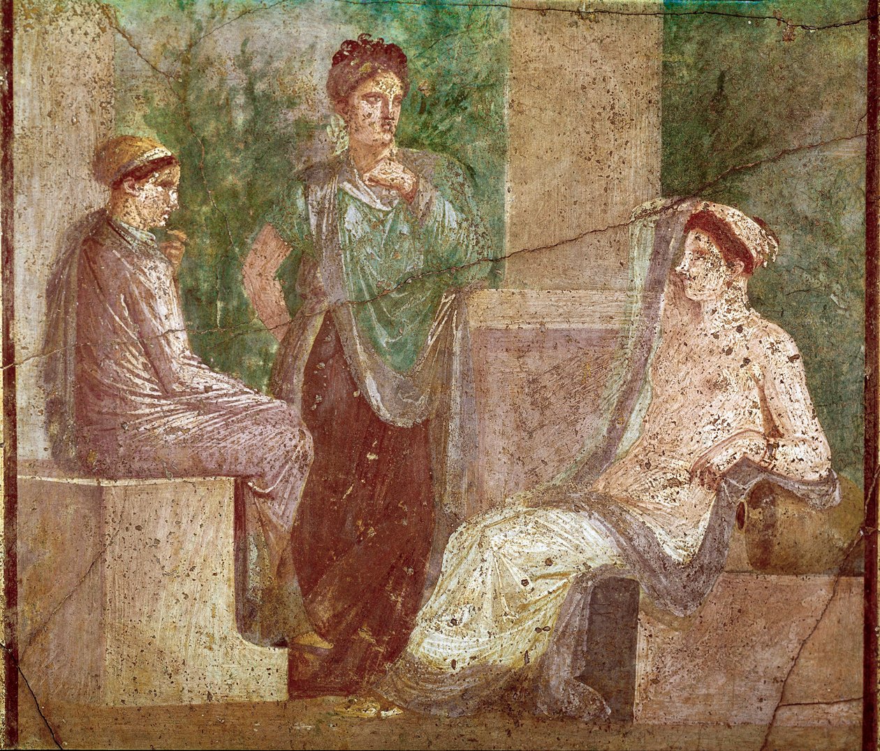 Kvinders samtale (fresko af Roman