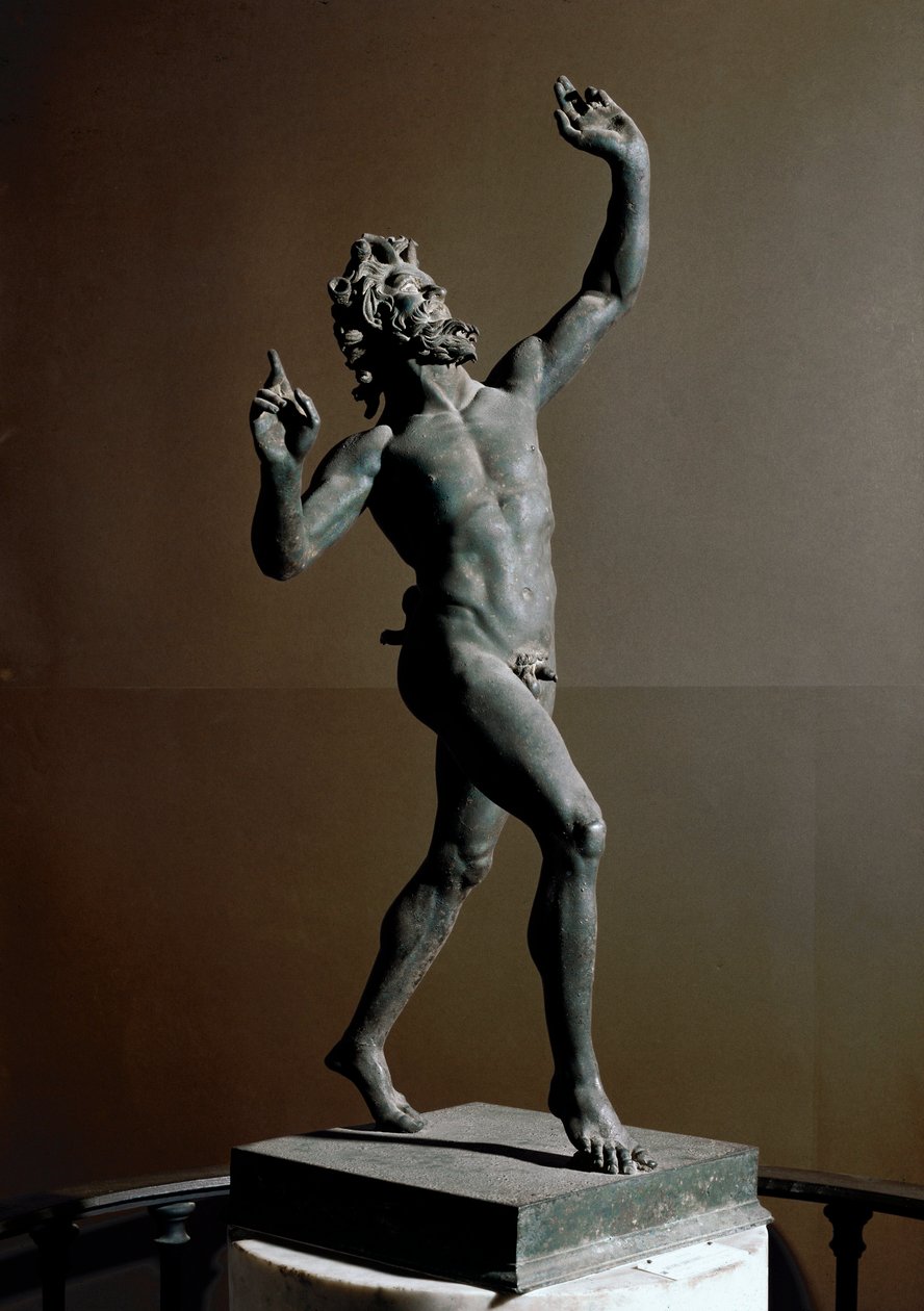Dansende faun, bronzeskulptur, 2. århundrede f.Kr af Roman