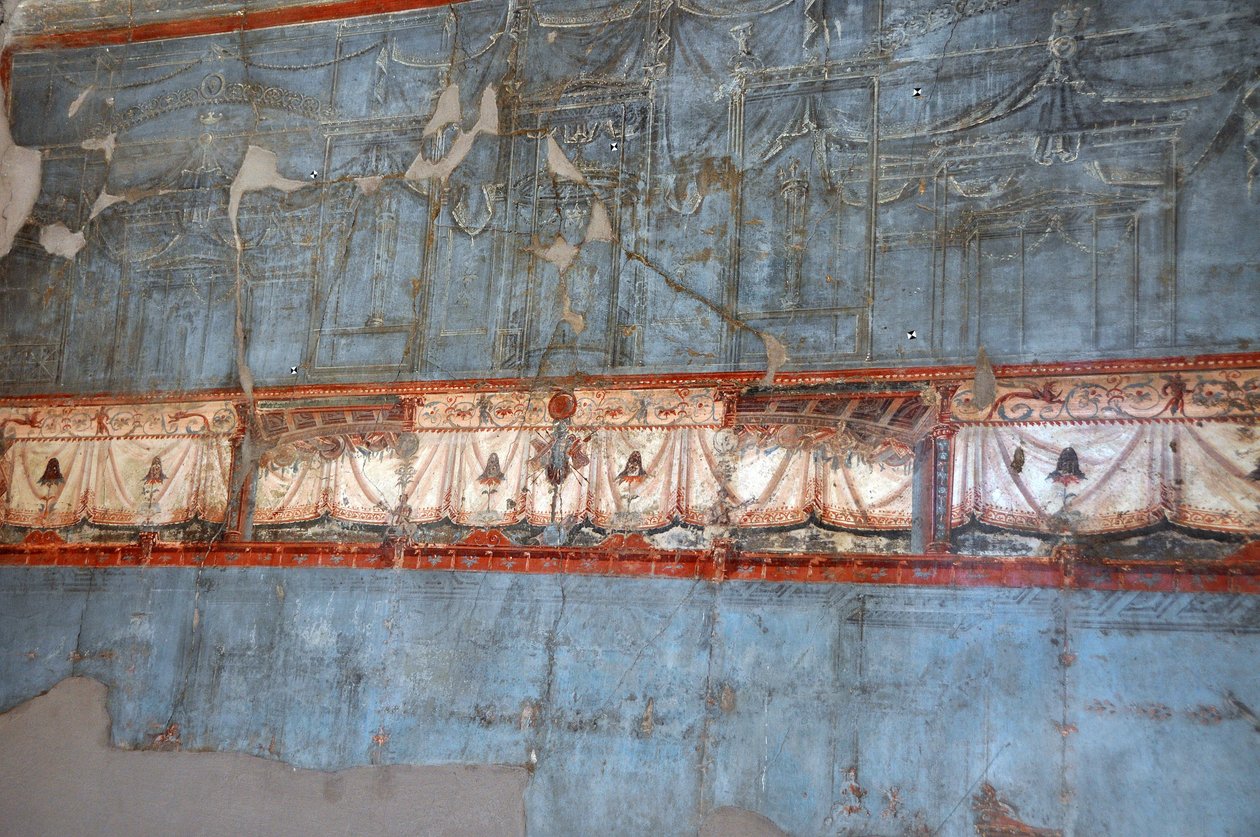 Detalje af et romersk freskomaleri i Herculanum (freskomaleri) af Roman