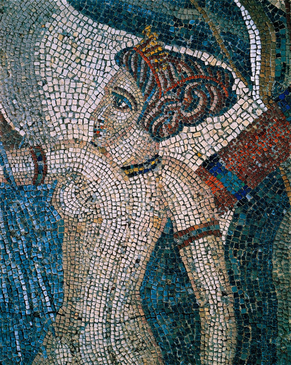 Diana bader, 2.-3. århundrede (mosaik) af Roman