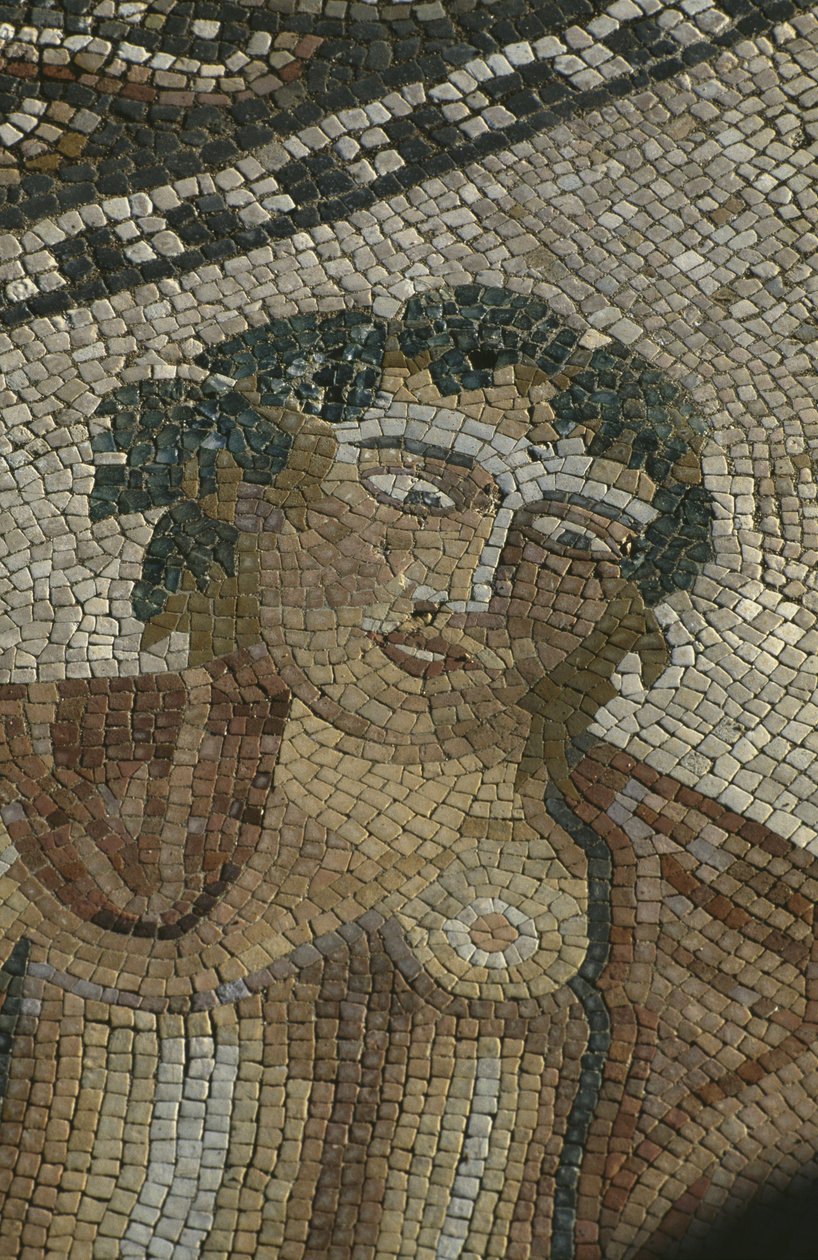 Dionysos opdager Ariane sovende, detalje, leder af Bacchus, House of the 