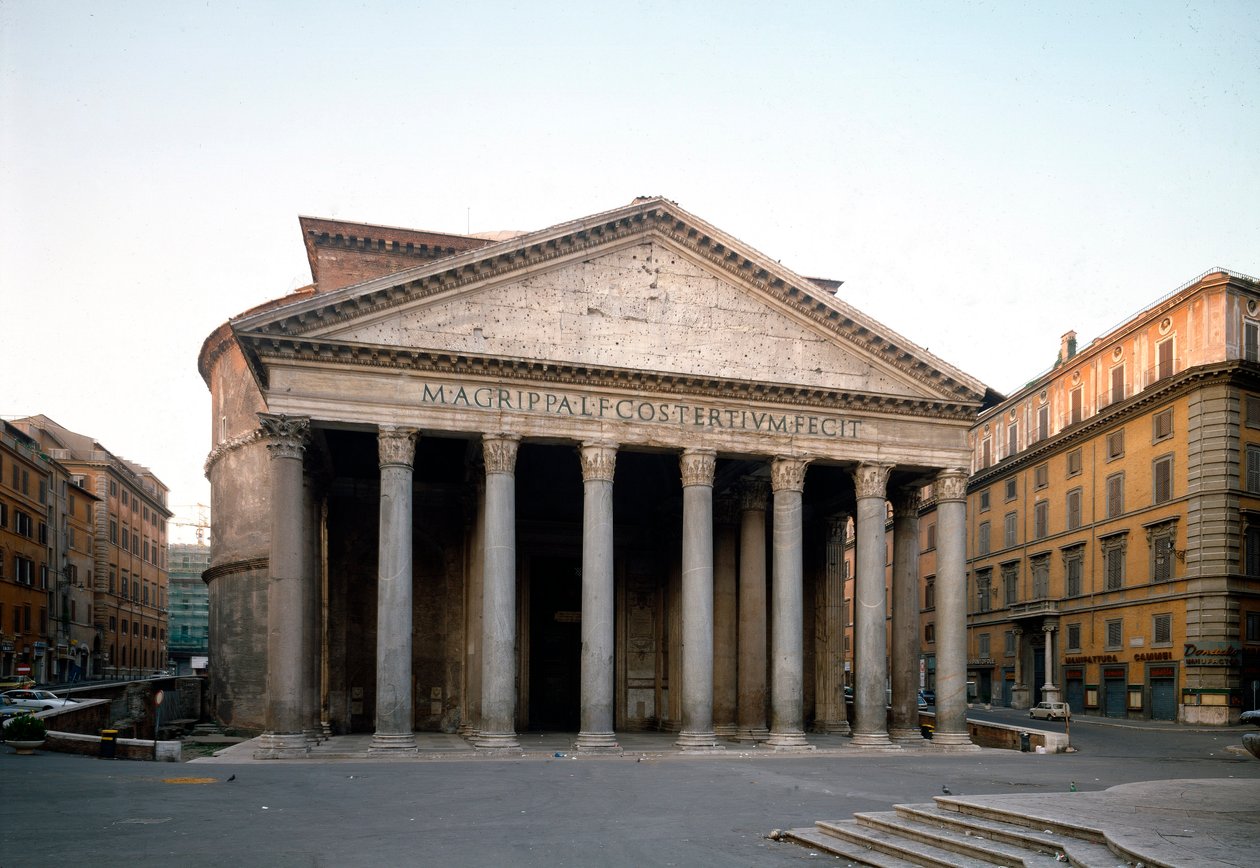 Udvendig udsigt over Pantheon (fotografi) af Roman