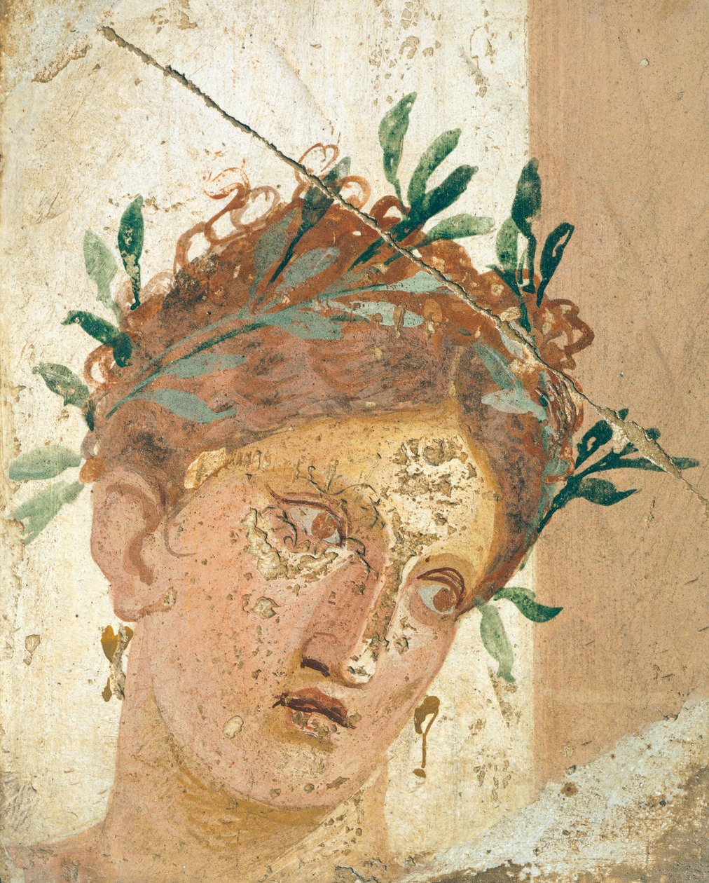 Ansigt af en ung pige fra Herculaneum, Campania. romersk civilisation, 20-10 f.Kr. af Roman