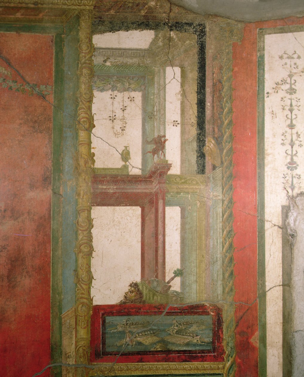 Fantastisk arkitektur, Pompei, Italien (fresco) af Roman