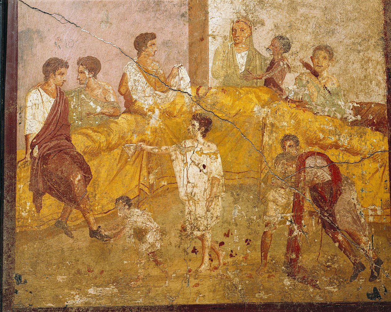 Festscene fra Pompeji, Italien af Roman