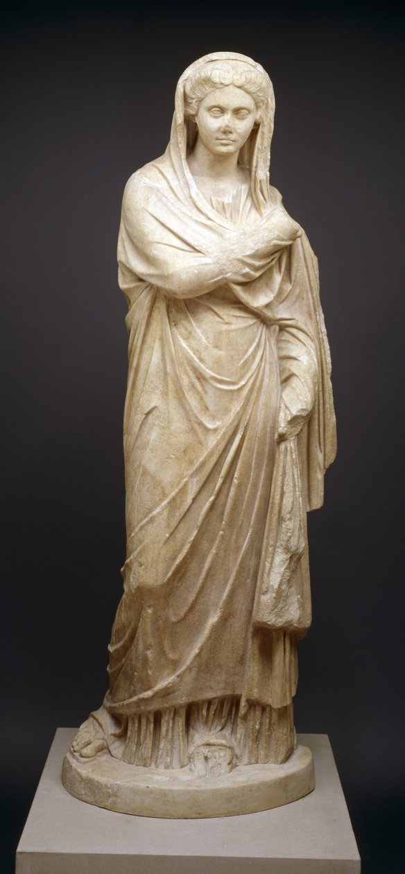 Figur af en kvinde, A.D. 2. århundrede (marmor) af Roman