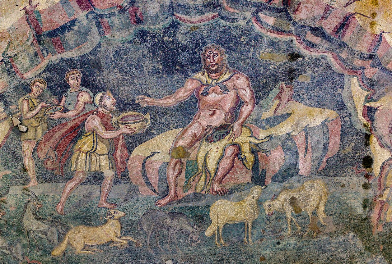 Gulvmosaik, der viser forhallen af Polyphemus (mosaik) af Roman
