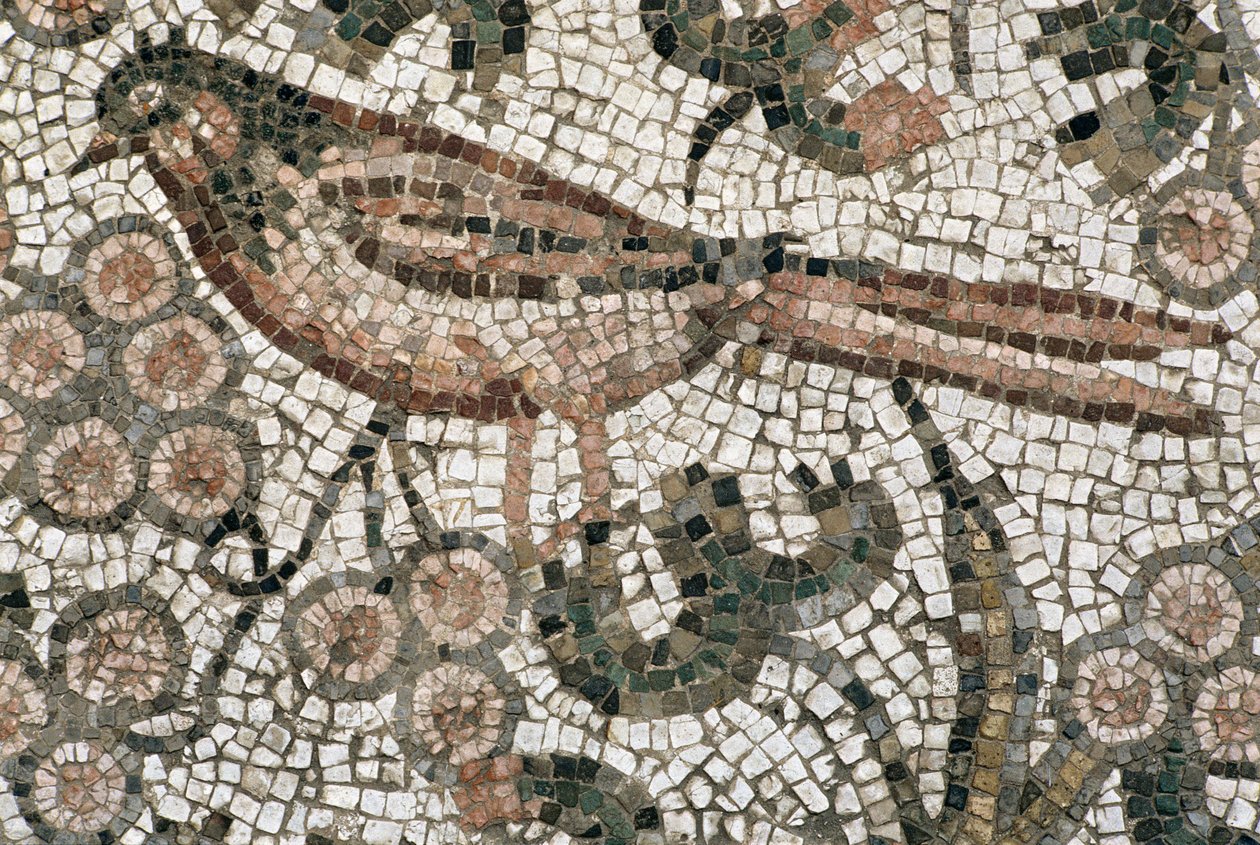 Floor pavement depicting a bird, 4th century ADdani af Roman