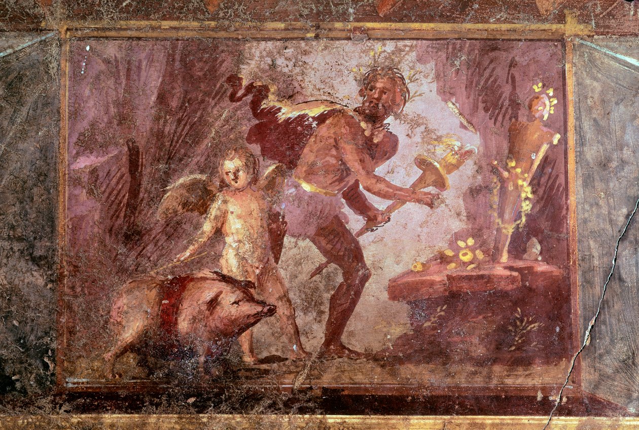 Fresko fra Villa of Mysteries, Pompeji af Roman