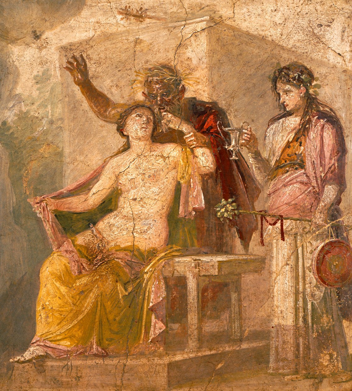 Fresko med et erotisk motiv, der skildrer en dionysisk scene, fra Pompeji (UNESCOs verdensarvsliste af Roman