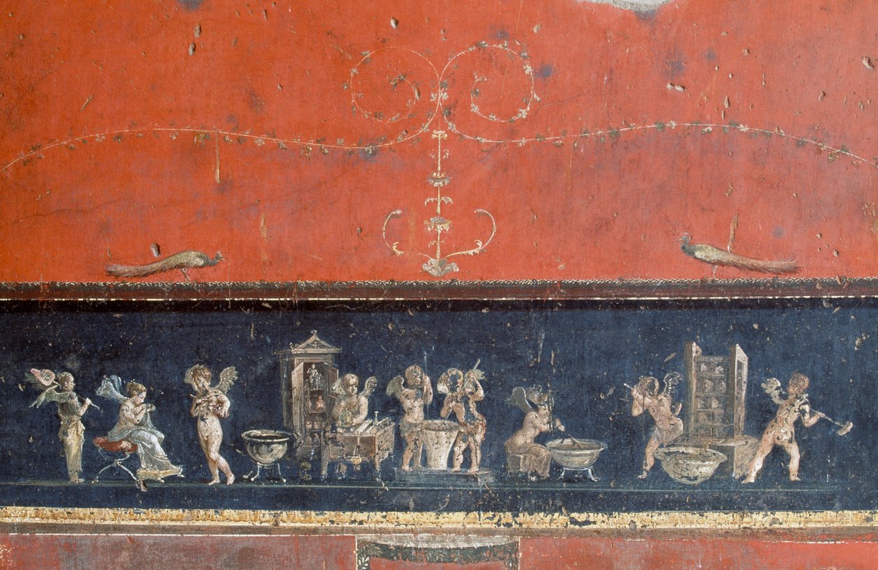 Frise af amoriner, House of Vettii, Pompeji (Unescos verdensarvsliste af Roman