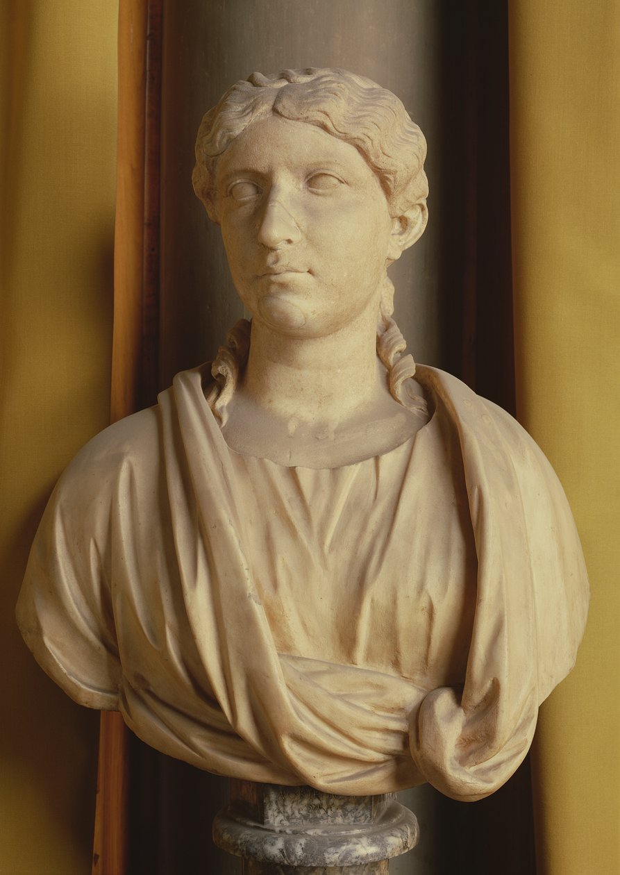 Leder af Agrippina, den tidligere hustru til Germanicus (marmor) af Roman