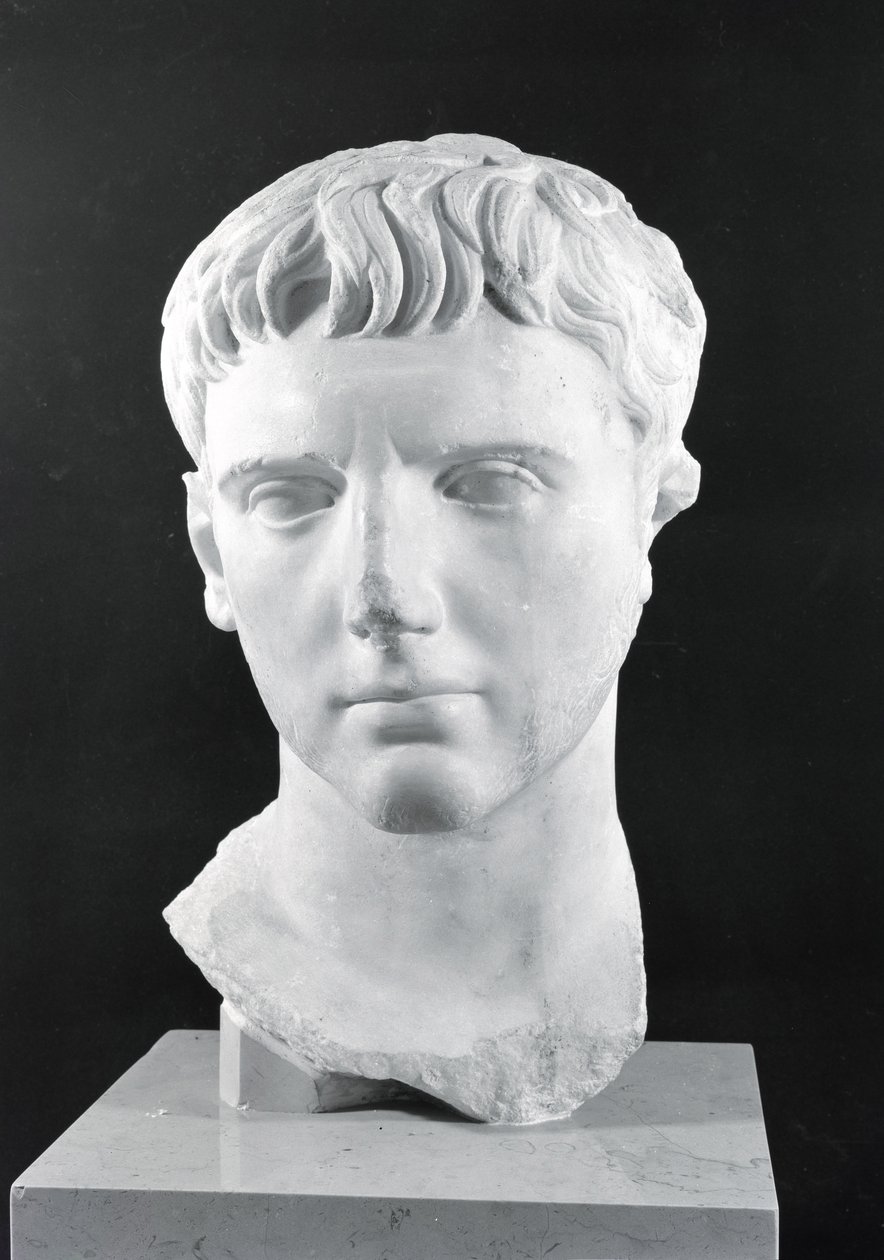 Overhoved for Cæsar Augustus (63 f.Kr.-14 e.Kr.) af Roman
