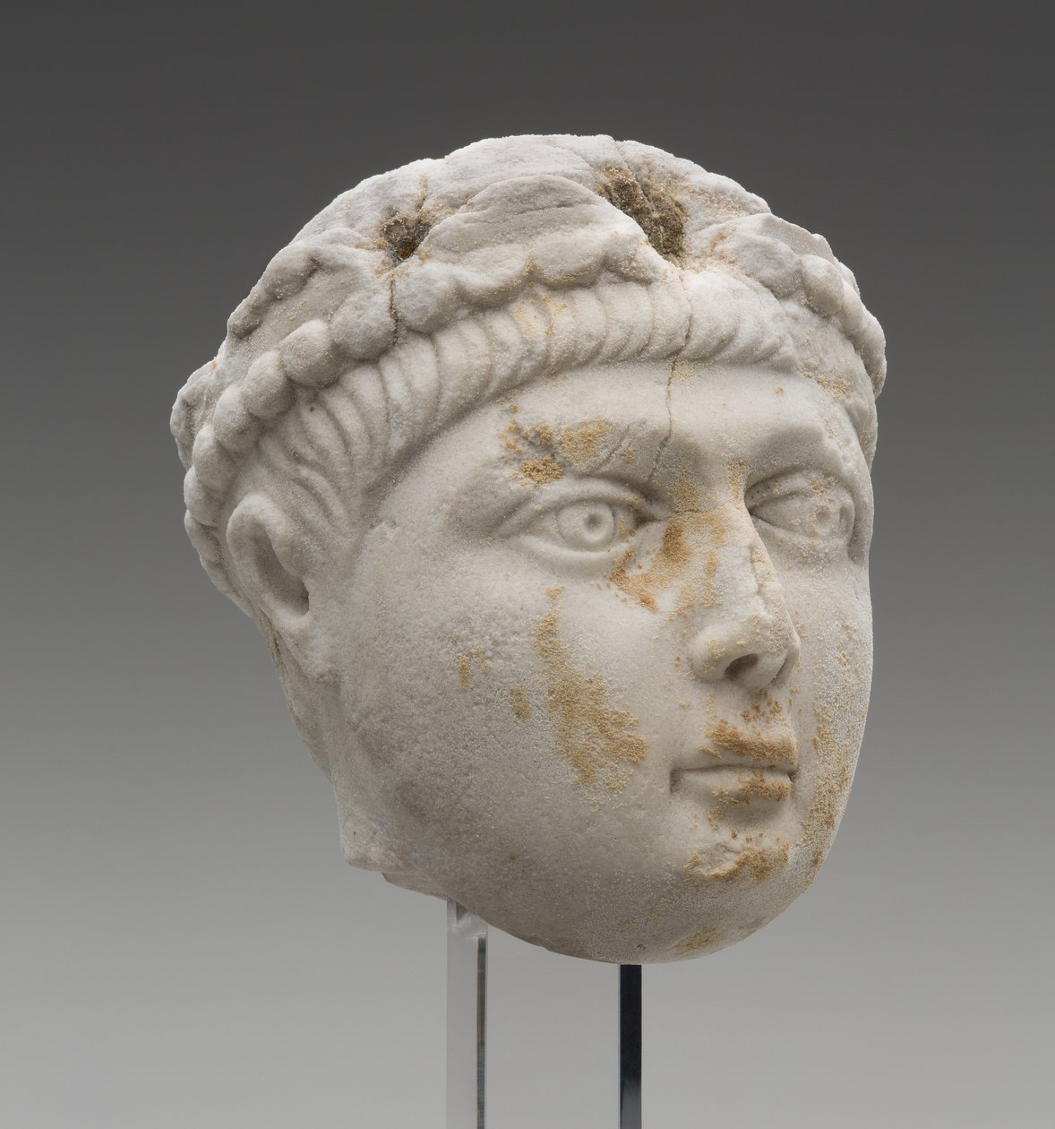 Leder af kejser Honorius som et barn, slutningen af det 4. århundrede e.Kr. (marmor) af Roman