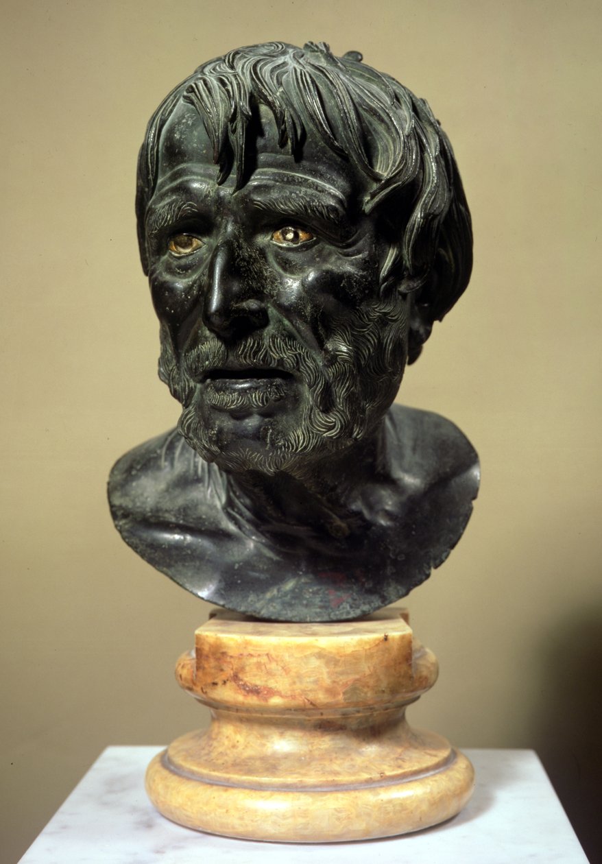 Leder af Seneca (ca. 4 f.Kr.-65 e.Kr.) (bronze) af Roman