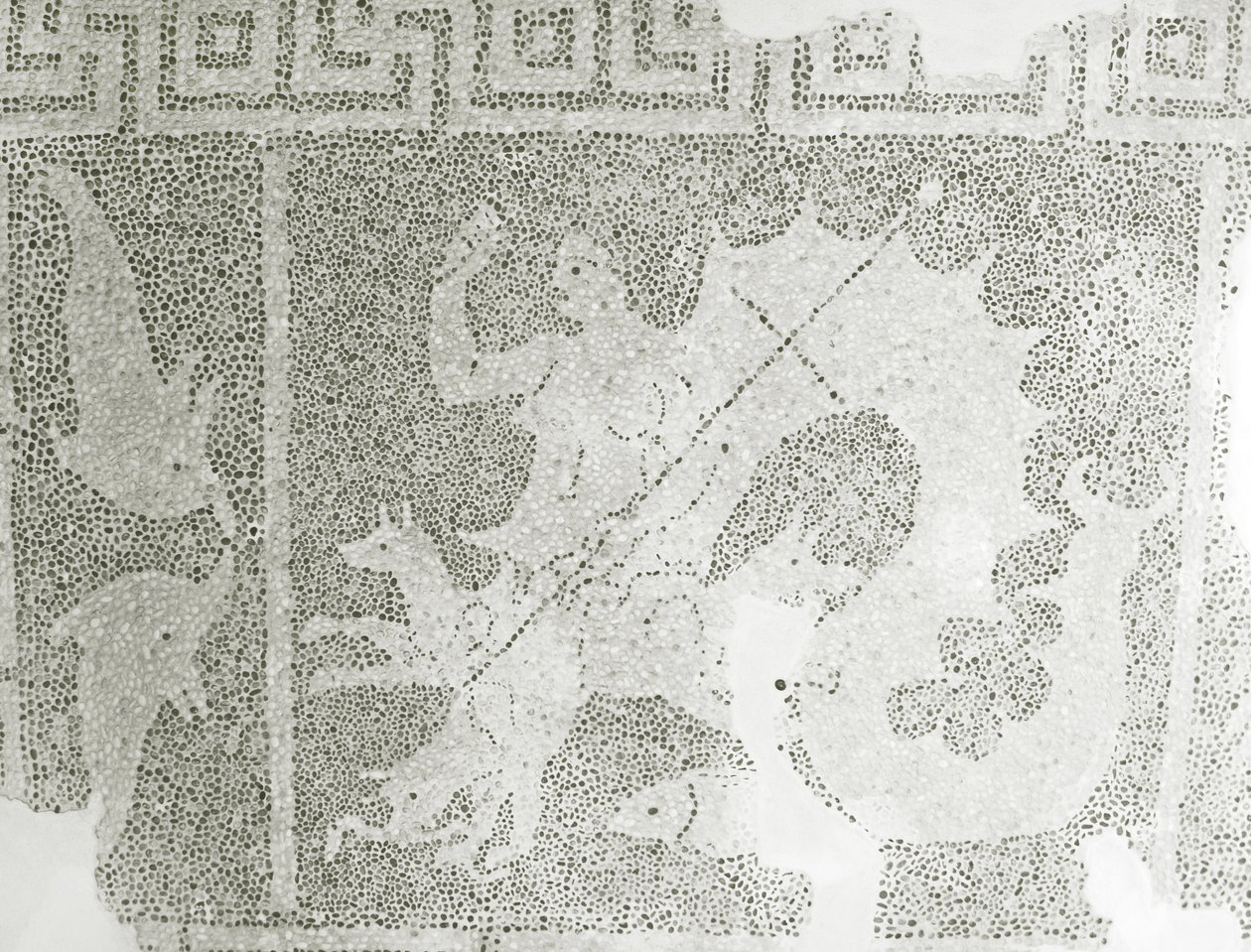 Hellenistisk stenmosaik af Scylla og Charybdis, der bevogter sundet, detalje af Scylla. House of Dionysos, Paphos, Cypern mosaik af Roman