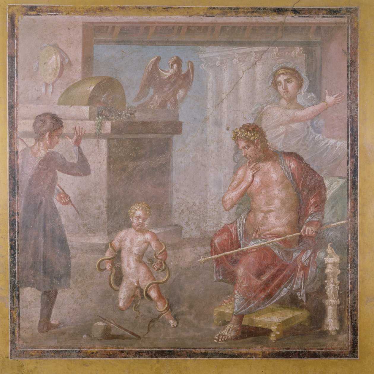Hercules kvalte slangerne som barn, Casa dei Vettii, ca. 50-79 e.Kr af Roman