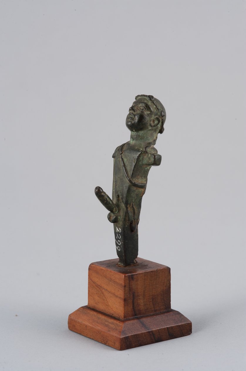 Herme med oprejst fallos (bronze) af Roman