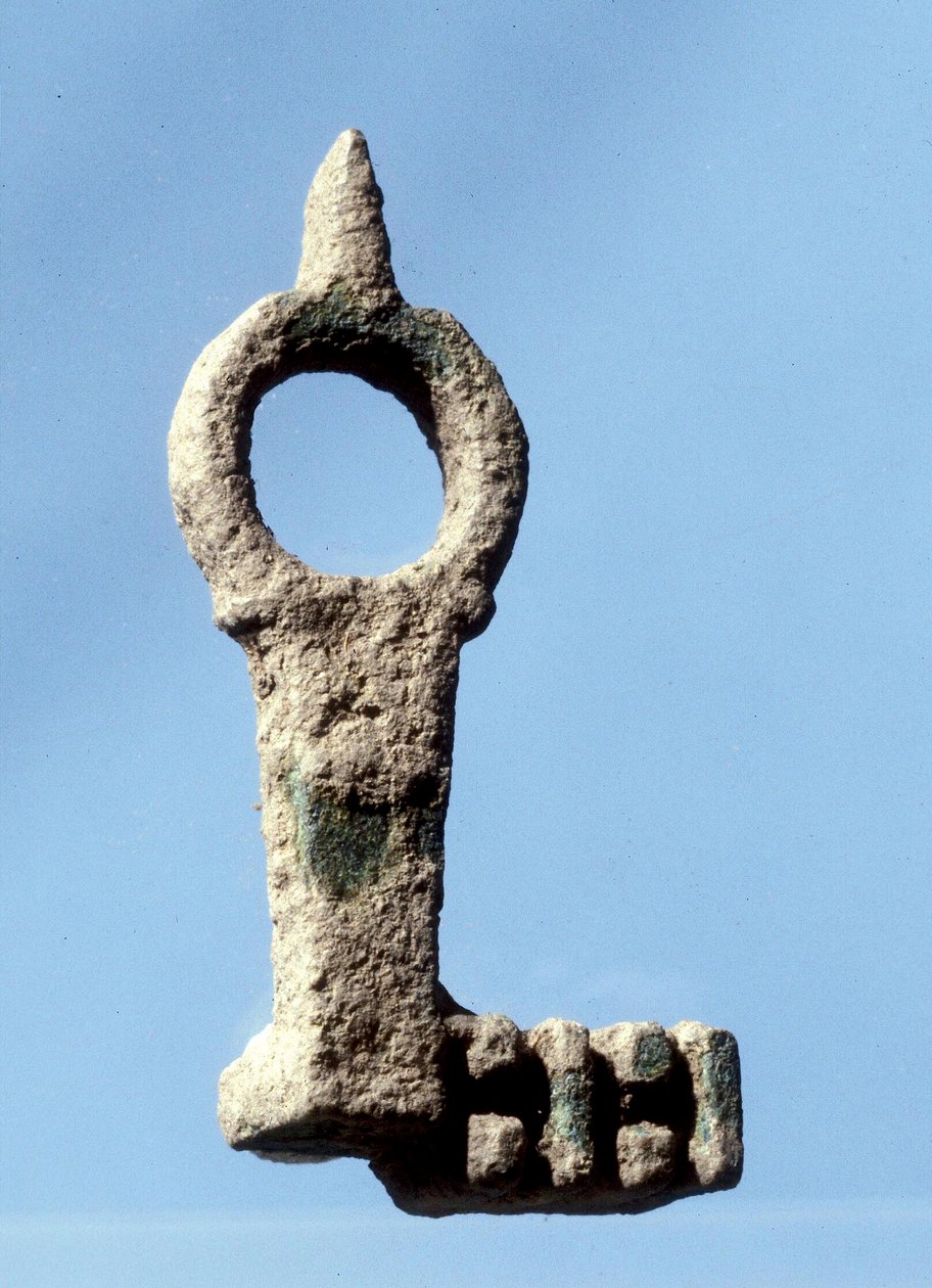 Husdørnøgle fundet i udgravninger af Tiberius, senromersk - tidlig byzantinsk periode af Roman