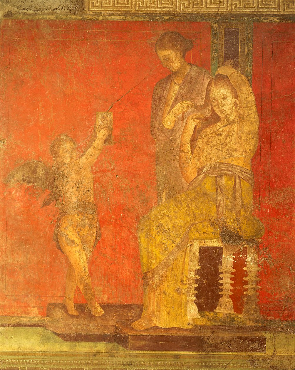 Indvielsesritualer for Dionysos-kulten, fresko fra Villa Dei Misteri af Roman