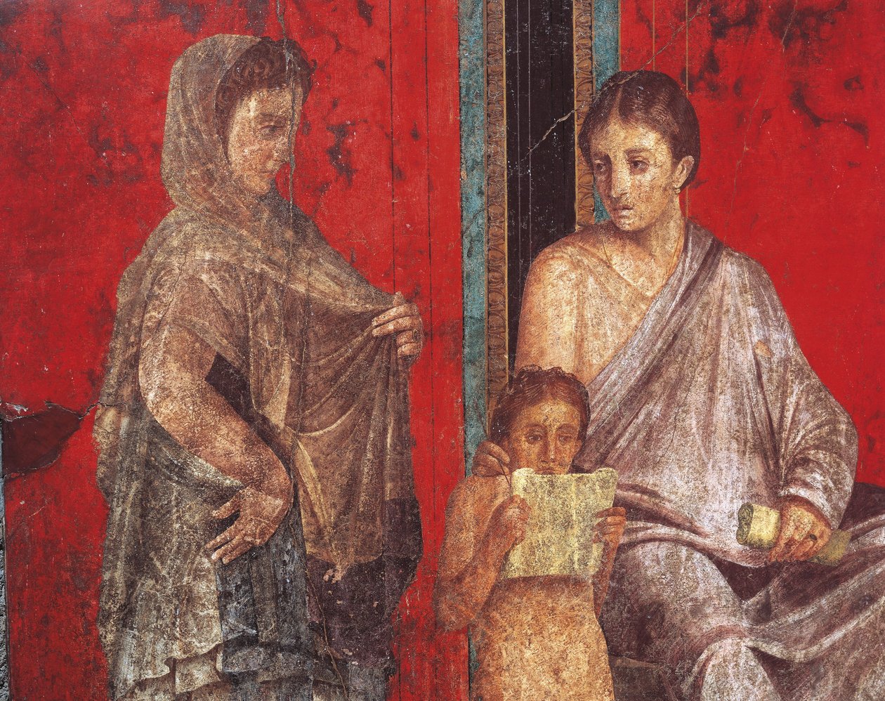 Indvielsesritualer i Dionysoskultetet, fresko fra Villa Dei Mysteri af Roman
